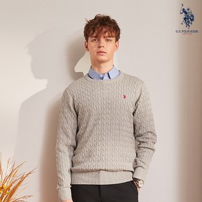 [U.S. POLO ASSN.] USPA 남성 화이트라벨 케이블니트