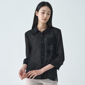 [지센] 여성 시쓰루 모노 중기장 블라우스 LFWSO601_BK