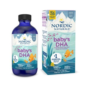 Nodic Natuals Baby’s DHA Unflavoed - 4 oz - 1050 mg Omega-3 + 300 IU Vitamin D3 - Suppots Bai, 118.3ml, 1개