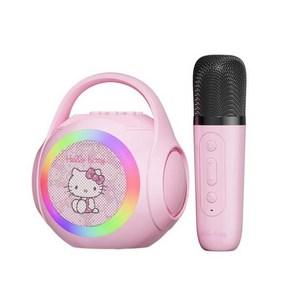 산리오 블루투스 스피커 ML02 노래방 기계 휴대용 마이크 LED 조명 가정 가족 선물, 04 Hello Kitty Mic1, 한개옵션1