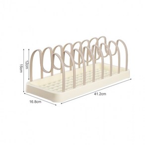 식기수납선반 가정용 선반 탈부착식기꽂이 접시꽂이, 아이보리, 1개