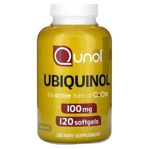 큐놀 Qunol 유비퀴놀 Ubiquinol CoQ10 코큐텐 100mg 120소프트젤, 1개, 120정