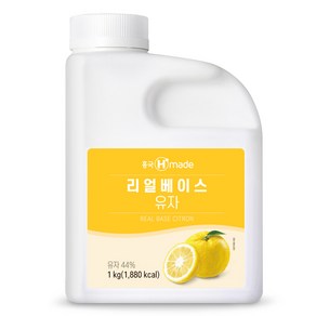 흥국에프앤비 흥국 맘스리얼베이스 유자 1KG 에이드 원액(아이스포장배송) 음료베이스, 1개