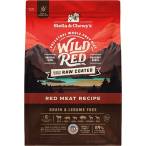 스텔라 Chewy's Wild Red Dy 개밥 생식 코팅 고단백 곡물 콩과 식물 무료 붉은 고기 레시피 21파운드 가방, 9.53kg, 1개