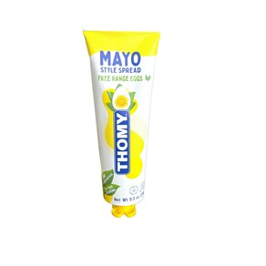 Thomy Mayonnaise Made Fom Fee Range Eggs - Smoot 방목 계란으로 만든 토미 마요네즈 - 부드럽고 크리미한 가벼운 스위스산 마요네즈 - 딥, 1개, 255g