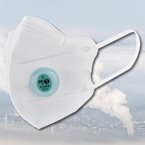 크린탑 안면부 여과식 접이식 방진마스크 10개입 C102V (2급배기), 1개, 화이트