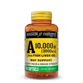 MASON NATURAL Vitamin A 3 000 mcg (10000 IU) from MASON NATURAL 비타민 A 3 000mcg(10000IU) - 생선 간유에서 추