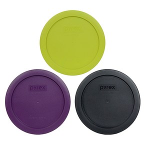 Pyex 7201-PC 4 Cup (1) Puple (1) Black and (1) Edamame Geen Round Plastic Stoage Lid Made in, 1개