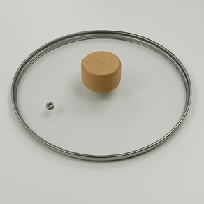 쿡툴 강화유리 넘침방지 팬/냄비 뚜껑 우드 노브(cooktool), 1개, 32cm