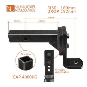 견인브라켓 견인장치 견인볼 높이 조절 가능한 견인 바 히치 드롭 마운트 캡 RV 트레일러 캠핑카 캐러밴, 한개옵션0, 1개