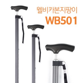 웰비 카본 지팡이 WB-501, 혼합색상, 1개