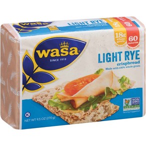 Wasa Light Rye Cispbead 9.5 Ounce 와사 라이트 호밀 크리스프브레드 9.5온스, 269g, 1개