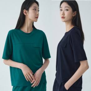 지센/봄신상 파격할인 [24SS] 여성 [에센셜] 불가리 포켓셋업 5부 티셔츠 색상2종