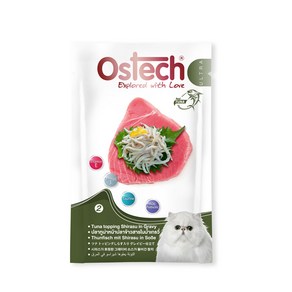 [겟플렉스]오스테크 고양이 습식사료 간식 파우치, 그레이비 참치와 멸치, 70g, 48개
