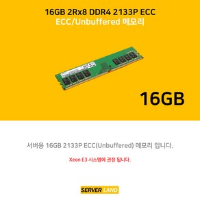 삼성 DDR4 2Rx8 16GB 2133P ECC/Unbuffeed 메모리