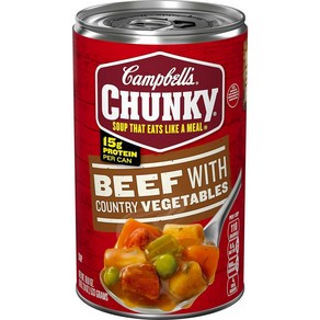 캠벨 청키 비프 베지터블 수프 553g x4팩 Chunky Soup Beef Country Vegetables 18.8oz