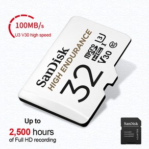 SanDisk-울트라 마이크로 SD 카드 16GB 32GB MicoSDHC 메모리 128GB 256GB 익스트림/익스트림 프로 V30 U3, HIGH ENDURANCE-32GB, 1개