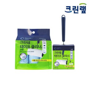 크린랩 테이프 클리너 핸들+리필 8개입 사선컷팅 돌돌이, 1세트