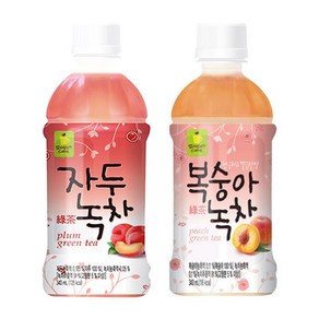 웰그린 자두녹차10개+복숭아녹차10개 340ml 20개, 1세트