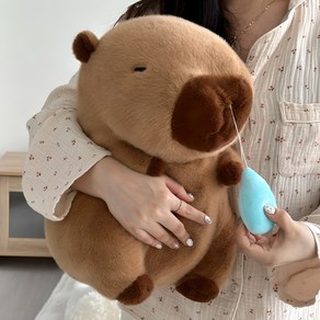 [왕귀여움] 루시아이 콧물 카피바라 인형, 38cm, 1개