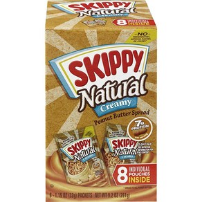 SKIPPY 크리미 땅콩 버터 스프레드 개별 스퀴즈 팩 32.6g1.15온스 64개 139423, 6개