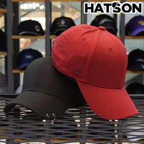 [햇츠온]J3HT305 HATSON 브랜드 남자 여자 무지 레터링 피어싱 스트랩 스트럭쳐 하드 볼캡 야구 모자 AD