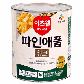 이츠웰 업소용 대용량 파인애플 청크 3kg, 1개