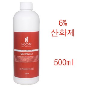 500ml산화제 HOOAR 후아르 6% 산화제 500ml /염색2제 염색산화제 정품, 1개, 500ml