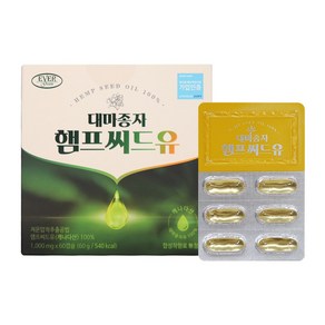 에버그린 대마종자 햄프씨드유 1000mg x 60캡슐, 60정, 2개, 60정