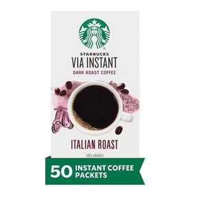 Stabucks VIA 인스턴트 커피—다크 로스트 커피—이탈리아 로스트—100 아라비카—1박스 50팩, 50 Count Pack of 1_이탈리아 로스트, 50개, 없음, 1개