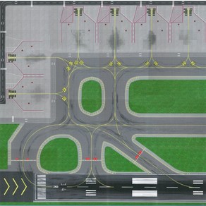 1대400 미니공항 항공기활주로 시뮬레이션 항공기 모델 120x120, 1개, A.인화지 라이트필름 항공기장식품16cm