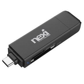 넥시 USB3.1/3.0 OTG 카드리더기 마이크로 SD 카드 NX-U3130CR NX610, 블랙, 1개