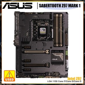 기가바이트 컴퓨터 메인보드ASUS SABERTOOTH Z97 MARK 1 LGA1150 소켓 인텔 코어 i7 펜티엄 셀러론 익, 01 마더 보드