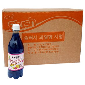 새마원 슬러시 시럽 베이스 원액 1kg 과일향 (파파야 콜라 포도 파인애플), 파파야향, 15개