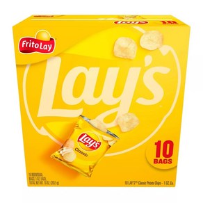 [미국직배송]레이즈 오리지널 클래식 포테이토칩 10팩x28g/Lay's Classic Potato Chips 10ct, 10개, 283.5g