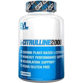 EVLUTIONNUTRITION L시트룰린2000 영양 산화질소 90캡슐, 1개