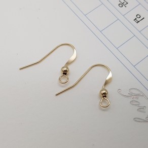 14k 귀걸이 볼 3mm 훅 장식 DIY 부자재 재료, 1세트, 골드