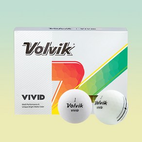 [볼빅정품] VOLVIK VIVID 비비드 무광 무반사 잘보이는 골프공 화이트, 1개