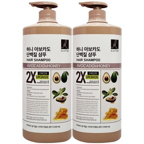 엘라스틴 허니 아보카도 단백질 2X 샴푸 1100ml 트리트먼트 700ml, 1.1L, 2개