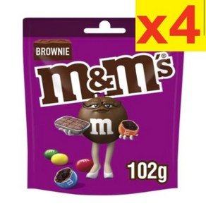 102g 4개 앰엔앰스 브라우니 바이츠 밀크 초콜릿 M&M's Bownie Bites Milk Chocolate Pouch Bag 102g