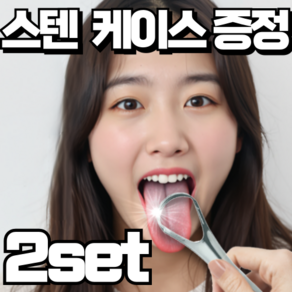 [1+1] 더포인트 스테인레스 혀 클리너 입냄새 백태 제거 구강 청소 크리너, 2개, 10g