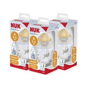 NUK Fist Choice 누크 퍼스트 초이스 젖병 0-6개월 150ml 3팩, 3개