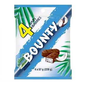 캐드버리 바운티 코코넛 초콜릿 4개입 228g Cadbuy Bounty Chocolate 4 Pack 228 Gams, 4개