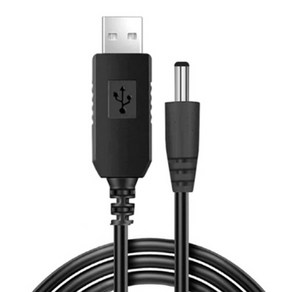 USB A TO DC5.5 2.1 변환케이블 1M 충전용 12V승압 커넥터, 1개