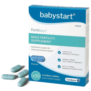 HUMAKEllc [영국] 남성용 Babystat Fetility Supplements FetilMan 임신을 위한 남성 정자수 증가 활발 남성 불임 보충제 30알, 1개, 30정