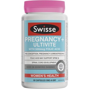 뉴질랜드 스위스 SWISSE PREGNANCY+ ULTIVITE 프레그넌시+ 얼티바이트 캡슐 우먼 헬스, 1개, 60정