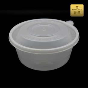 200파이 PP 비빔밥용기(대) M-200B 반투명/돔뚜껑 300개 1400ml 버디팩, 300세트