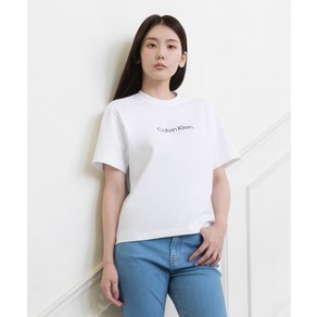 캘빈클라인 진 CALVIN KLEIN JEANS 5colo 여 릴렉스핏 스탠다드 로고 반팔 티셔츠 화이트블랙그레이카프리로즈 라이트블루 40WH113 220686