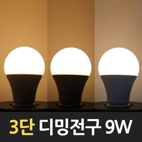 루미앤 3단 디밍전구 스탠드조명 스위치 밝기조절 램프, 전구색, 1개, 9W