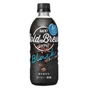 UCC 콜드 브루 블랙 무가당 일본 커피 페트병 500ml 24병, 24개